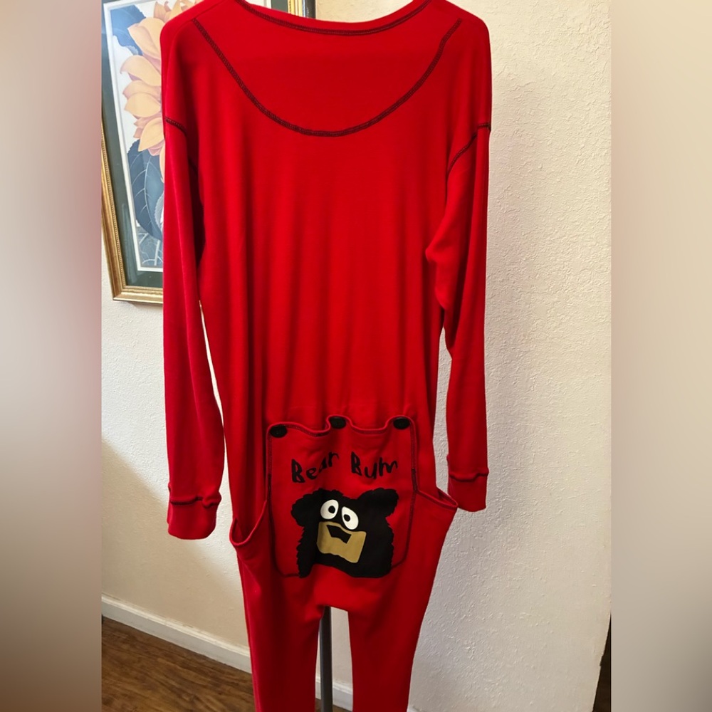 Lazy One Red Bear Bum Back Panel Pajama